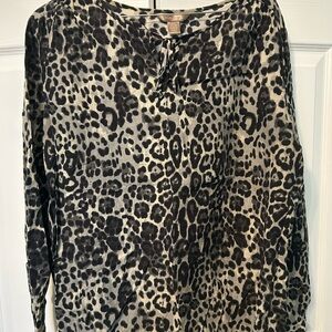 Leopard Print Long Sleeve Women's Top